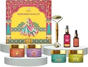 WE HERBAL Kumkumadi Facial Kit, Includes Makeup Cleansing Balm, Scrub, Rose Water, Face Cream, Ubtan Face Mask, Kumkumadi Oil, Free Kansa Roller, Complete Skin Care Combo