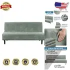 Luxurious Velvet Sofa Cover - Form-Fitted Stretch Slipcover in Sea Grass