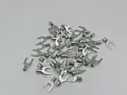 50 pcs #10 16-14 AWG Gauge Non-Insulated Spade Fork Terminal Connector