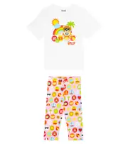[Moschino Kids] Moschino Kids Cotton-blend jersey T-shirt and leggings set Y 12 pink