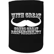 Alcohol Stubby Holder - With Great Moustache - Funny Novelty Birthday Gift Joke Beer Can Bottle