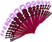 [outret] 50pcs Ear Stretching Kit 14G-00G Acrylic Tapers and Plugs + Silicone Tunnels