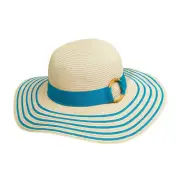 LP206 Ladies Big Brim Hat with Striped Brim by Dorfman Pacific One Size