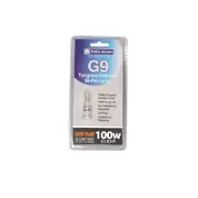 Nelson G9 100W Tungsten Halogen Clear Ice Blue Bi-Pin Globe