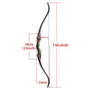 60" Takedown Recurve Bow 25-60lbs Kit Wooden Riser Archery Hunting Target Shoot