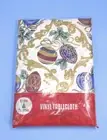 Christmas Tablecloth Vintage Oblong Vinyl Flannel Backed K-Mart Ornaments