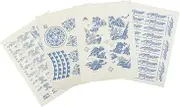 PLAFOPE 4 Sheets Professional Household Decals Decorative Transfer Papers for DIY Pottery Projects Easy to Use Shapes for Glazed Color Decals