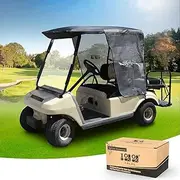 10L0L Golf Cart Sun Shade Cover for Club Car DS, Superior UV Heat Blocking Polyester Mesh Canopy Cover, Durable & Easy Install (Black/Grey)