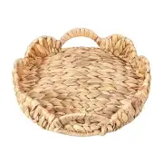 Scalloped Tray Small Wicker Tray for DecorRound Wicker Basket Trays for Coffe...
