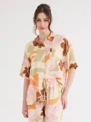 Womens Short Sleeve Drop Shoulder Shirt