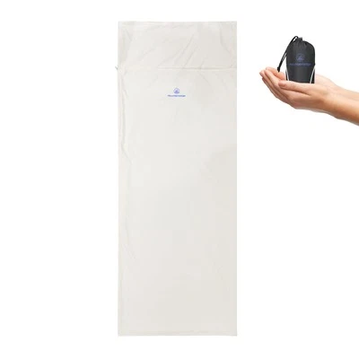 Beige Sleeping Bag Liner for Warm Weather Seasons with Carry Bag - Protable,L...