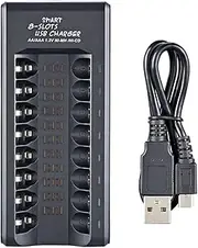 Lightweight 8 Slots USB Electric Battery Charger Independent Fast Charging Smart Charger Portable for AA/AAA Ni-MH/Ni-Cd