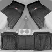 4-Piece Black Rubber Floor Mat Set - Waterproof TriFlex Car Van SUV Truck (for: Kia)