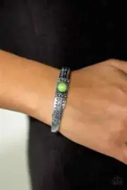 Paparazzi SINGING SAHARA green CUFF bracelet
