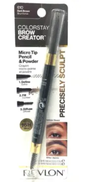 Revlon Colorstay Brow Creator Micro Tip Pencil & Powder Sealed 610 - Dark Brown