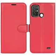 For ZTE Blade A52 Anti-scratch Wallet Case PU Leather TPU Inner Shell Drop-proof Flip Folio Cover