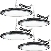 4 Pack 100 W LED Hall Lighting UFO Industrial Lamp Workshop Lamp IP65 Waterproof Workshop Light Hall Spotlight Indoor and Outdoor Use 6500 K LED High Bay for Garage Lamp Warehouse Factories