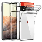 Google Pixel 6 Pro (6.7”) Ultra Slim Premium Crystal Clear TPU Gel Back Case by MEZON – Shock Absorption, Wireless Charging Compatible (Pixel 6 Pro, Gel)