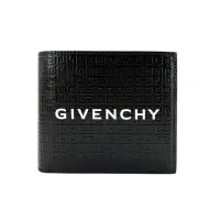 在飛比找momo購物網優惠-【GIVENCHY 紀梵希】品牌印字壓紋對折八卡短夾(黑)