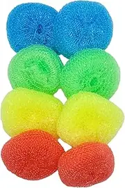 Handy Housewares Round Non-Scratch Nylon All Surface Dish Scouring Pads - Random Colors (8 Pad Pack)