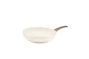 Greenpan 28cm Aluminium Wood-Be Cooking Wok Kitchen Cookware Cream White