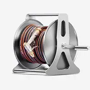 Stainless Steel Wall Mounted Hose Reel with Telescopic Winder Set Garden Water Pipe Storage Rack with High Pressure Water Gun and Adapter