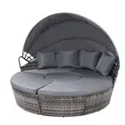 Sun Lounge Setting Wicker Lounger Day Bed Patio Outdoor Furniture Garden Sofa