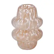 Amalfi Bubble Flower Vase Apricot Painted Decorative Glass Vase Home Decor 30cm