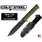 美國COLD STEEL冷鋼經典SRK直刀SK-5鋼黑色塗層OD軍綠握柄附刀鞘【CS49LCKODBK】