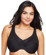 Glamorise WonderWire Minimizer Bra - Black (Size 16D)