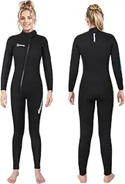 Summshall 3mm 5mm Wetsuit Mens Womens Front Zip Full Diving Suits, Stretch Pro Neoprene Wet Suit Thermal Full Length Dive Skin for Surfing Snorkeling