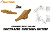JCB backhoe Excavator Bucket Tooth Side Cutters Right & Left hand Set