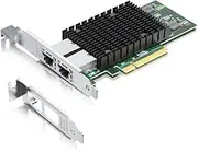 10Gb PCI-E Network Interface Card (NIC), Compare to Intel X540-T2, Dual RJ45 Ports, PCI Express 2.1 X8, Ethernet LAN Adapter NIC for Windows/Linux/Freebsd/VMware