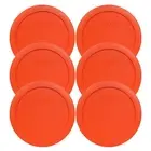 Pyrex 7201-PC 4 Cup Round Pumpkin Orange Lid Cover 6PK for Glass Bowl New