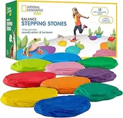 NATIONAL GEOGRAPHIC Stepping Stones for Kids – 10 Durable Stones Encourage Toddler Balance & Gross Motor Skills, Indoor & Outdoor Toys, Toddler Stepping Stones, Balance Stones, Kids Obstacle Course