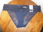 B. TEMPT'D BY WACOAL WOMENS UNDERWEAR BIKINI FLORAL SPOTTED LACE NAVY BLUE 8-XL
