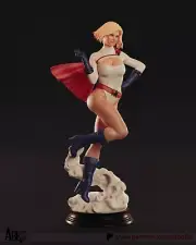 Powergirl (1) Unpainted 1/6 resin model kit and base abe