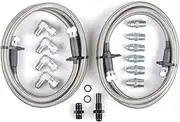 6AN 70" Transmission Cooler Hose Kit for GM Chevy Transmission 4L80E TH350 TH400 4L60E 700R4 200-4R TR6060 Ford AOD 4R100 4R70W and C5,Stainless Steel Braided Lines
