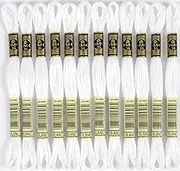 12 Pack DMC 6-Strand Embroidery Cotton 8.7yd-White 117-BLANC