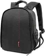WSLCN Camera Backpack Waterproof Bag Compact Camera Cases for DSLR/SLR and Accessories (Black 2)
