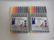 Staedtler 8 Lumocolor Non Permanent Pens x 2 Medium Writing Coloured Color