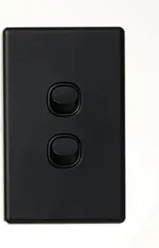 Beacon Lighting Lucci Power Gravity 2 Gang Switch Only in Matte Black