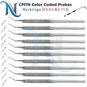 10 Pcs Periodontal CPITN Color Coded Marking Probes Round Pocket Depth Measuring