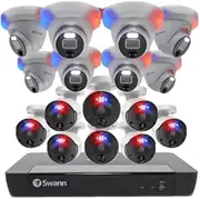 [Swann] 4K NVR Security Camera System with 2TB HDD, 16 Cameras 16 Channel, PoE Cat5e, Indoor & Outdoor Wired Home Surveillance Security Cameras, Night Vision, Heat Motion Detection，24/7