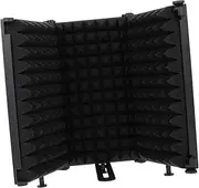 ibasenice 3-panel Windproof Screen Noise Reduction Partition Microphone Shield Absorbent Foams Recording Equipment Sound Absorber Black