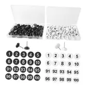 souG 200pcs Numbered Push Pin Tacks, 1-100 Sequential Number Tacks Push Pins,
