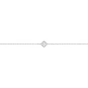 Silver 20.5cm Cz & Clover Halo Bracelet in Clear