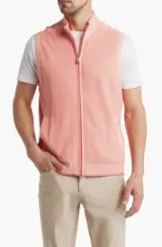 Tommy Bahama Coolside IslandZone Full Zip Vest Mens XXL Pink Coolmax Knit New