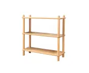 MIUZ 2 Tier Bookshelf Display Shelf Solid Oak Wood Book Case Storage Rack Stand