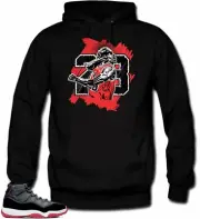 Shirt to Match Jordan 11 Bred 2019- Goat Black Hoodie